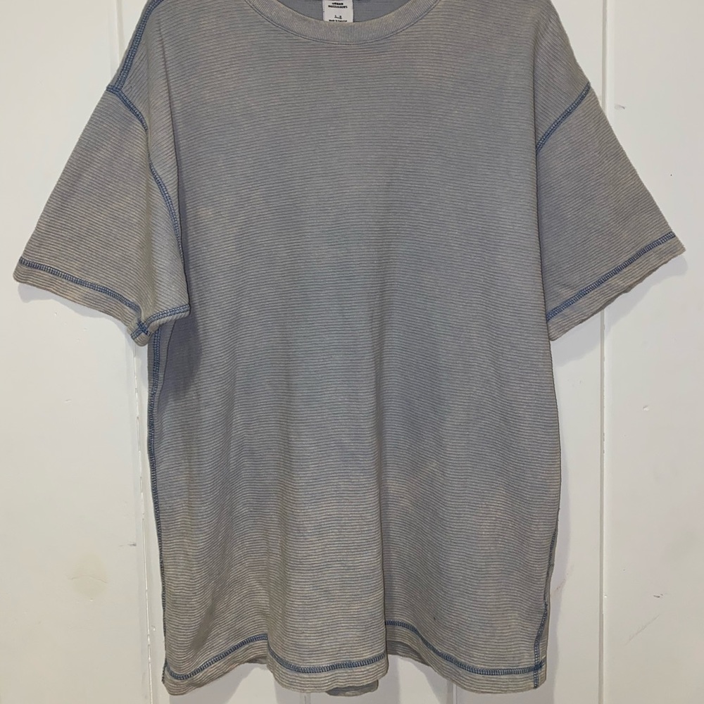 Oversized Urban Light Wash Ribbed T-shirt
